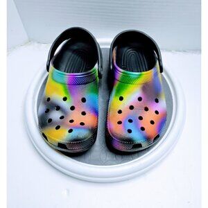 Crocs Kids Classic Clog Multicolor Tie-Dye Slip-On Shoes Size J3